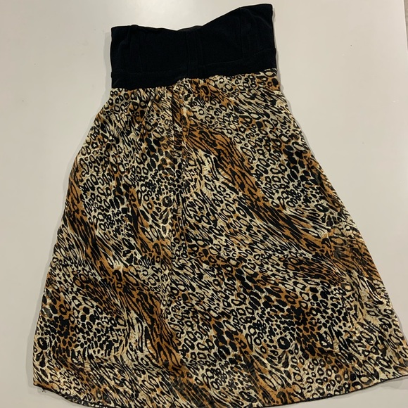 Strapless leopard print dress - Picture 1 of 2